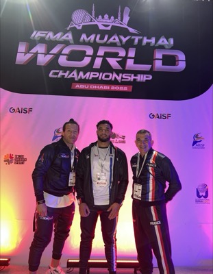 Oussaïd Abdellah avec l'équipe de France aux championnats du monde IFMA à Abu Dhabi